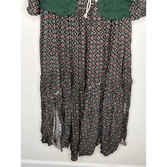 Vicky and Lucas Bohemian Printed Prairie Maxi Dress Women's Size XS - Picture 5 of 12